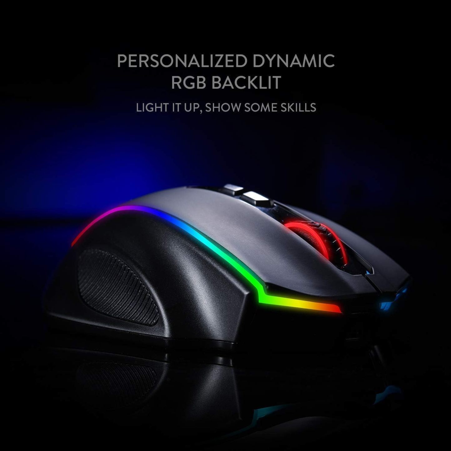 Redragon M686RGB 特大手掌型 Vampire Elite 16000 DPI Wired/Wireless Gamer Mouse with Professional Sensor, 45-Hour Reliable Power Capacity, Customizable Macro and RGB Backlight [行貨一年保養]