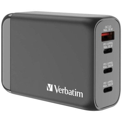 VERBATIM 4端口100W PD 3.0 & QC 3.0 GaN旅行充電器 [香港行貨] - 66967-DIGIBAL ONLINE