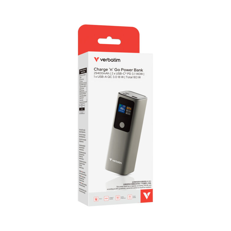 Verbatim Charge 'n' Go 29400mAh 183W PD 3.1 尿袋 香港行貨