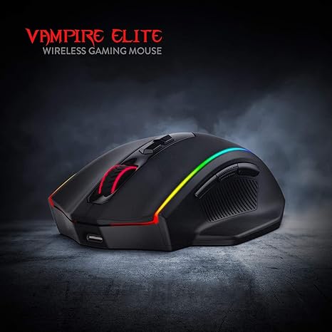 Redragon M686RGB 特大手掌型 Vampire Elite 16000 DPI Wired/Wireless Gamer Mouse with Professional Sensor, 45-Hour Reliable Power Capacity, Customizable Macro and RGB Backlight [行貨一年保養]