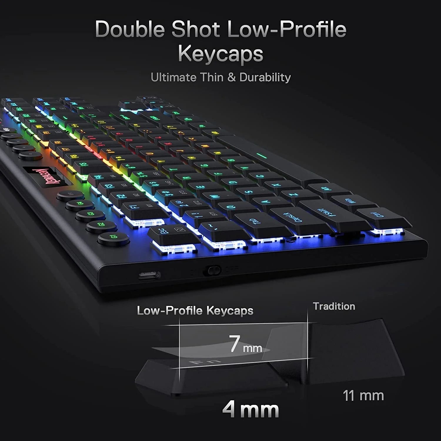 Redragon K621 Horus TKL  Low Profile 超薄無線 RGB 機械式電競鍵盤 - 紅軸 [香港行貨]-DIGIBAL ONLINE
