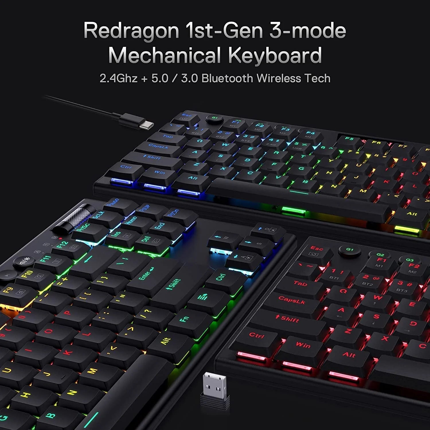 Redragon K621 Horus TKL  Low Profile 超薄無線 RGB 機械式電競鍵盤 - 紅軸 [香港行貨]-DIGIBAL ONLINE