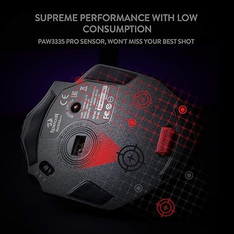 Redragon M686RGB 特大手掌型 Vampire Elite 16000 DPI Wired/Wireless Gamer Mouse with Professional Sensor, 45-Hour Reliable Power Capacity, Customizable Macro and RGB Backlight [行貨一年保養]