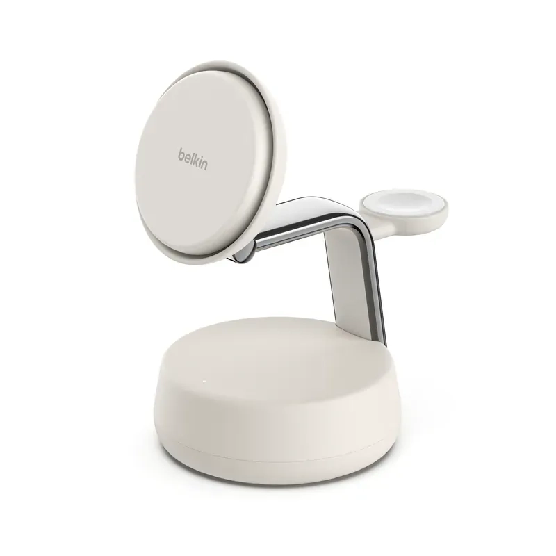 BELKIN UltraCharge Pro 3 in 1 Qi2 25W Magnetische Ladestation Sandfarbe WIZ040mySD Hongkong Ware Produktbild