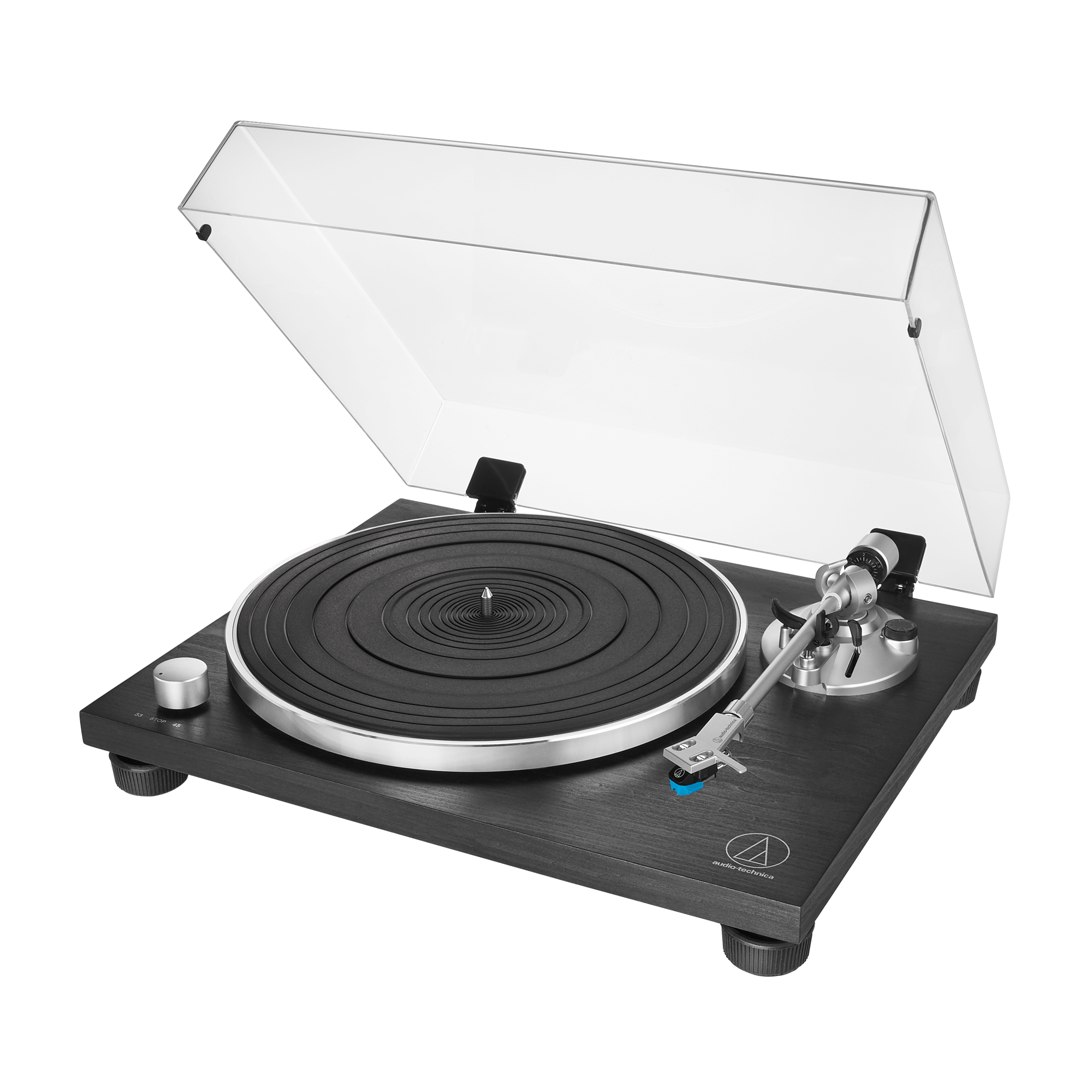 Audio-Technica AT-LPW30BK Manual Belt-Drive Turntable (Black Wood Grain)