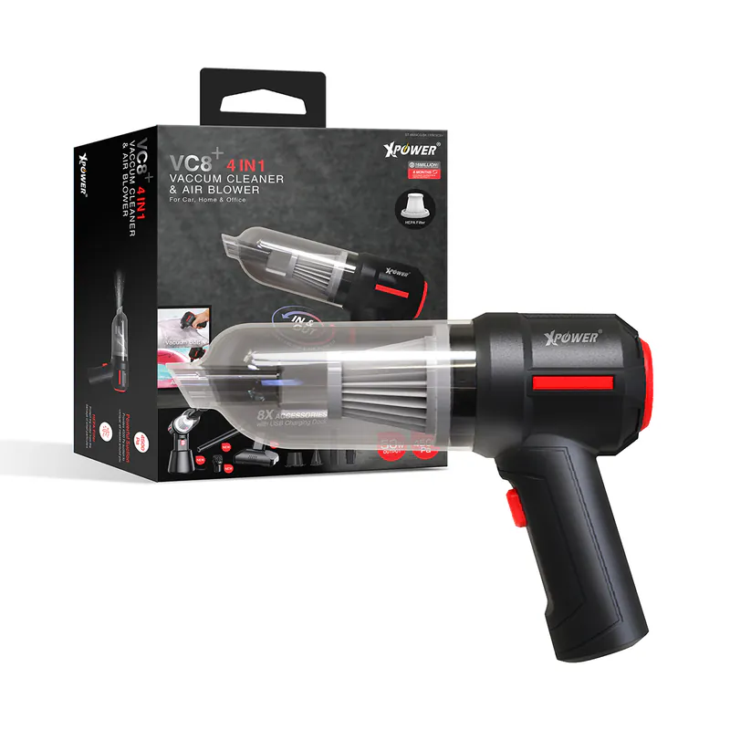 XPower VC8+ 4合1迷你充電吸塵機+電泵+抽真空 [香港行貨]