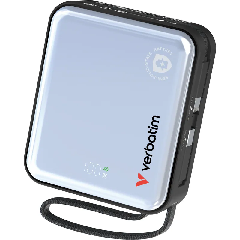 Verbatim SnapQub 10000mAh Qi2.2 45W/25W半固態磁吸尿袋（內置雙線）香港行貨