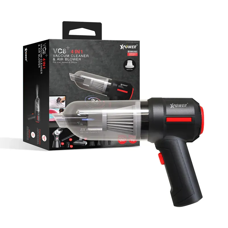 XPower VC8+ 4合1迷你充電吸塵機+電泵+抽真空 [香港行貨]