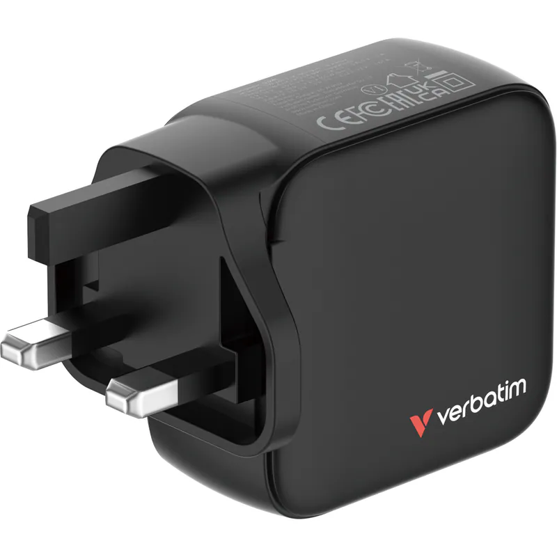VERBATIM 65W迷你GaN牆式充電器(帶顯示屏+英規插頭) - 30246 [香港行貨]