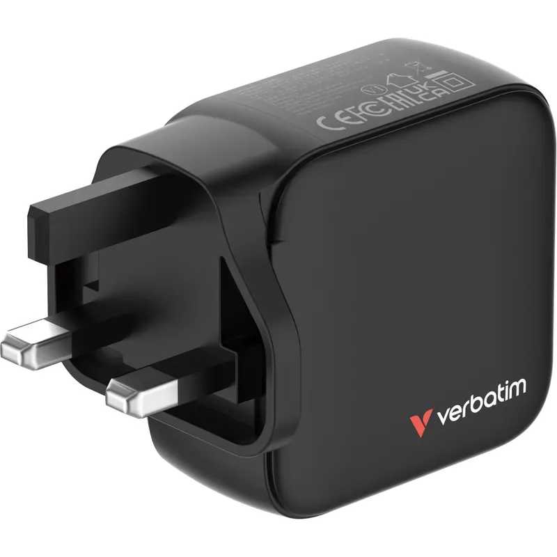 VERBATIM 65W迷你GaN牆式充電器(帶顯示屏+英規插頭) - 30246 [香港行貨]