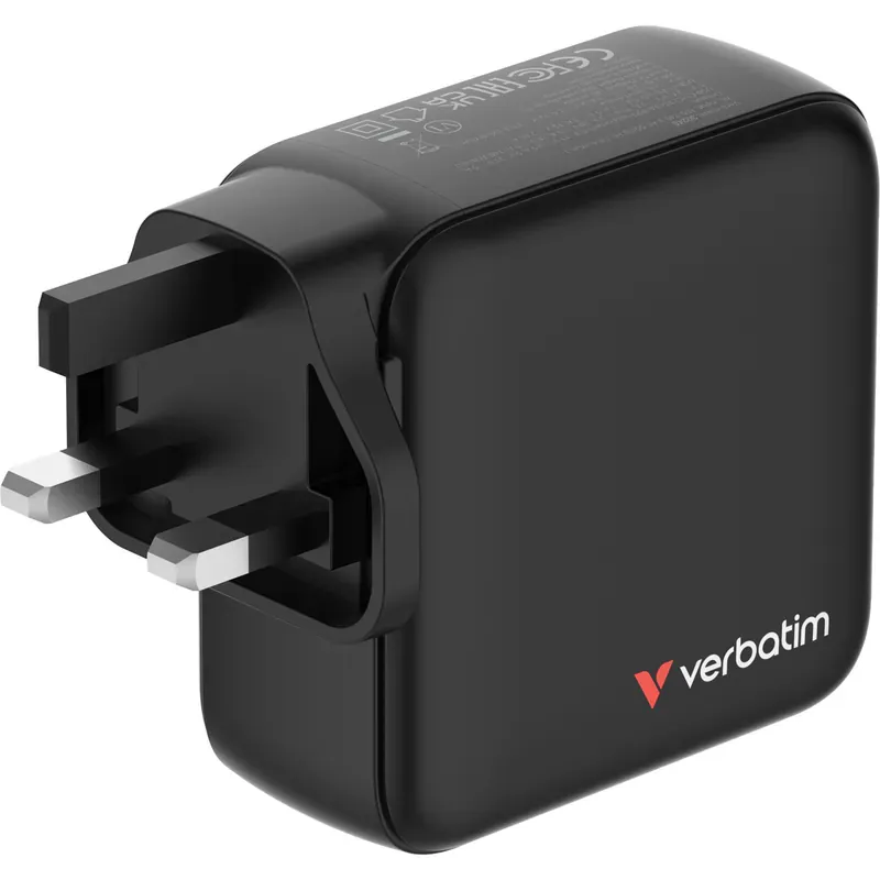 VERBATIM 140W迷你GaN牆式充電器 (帶顯示屏+英規插頭) 30248 [香港行貨]