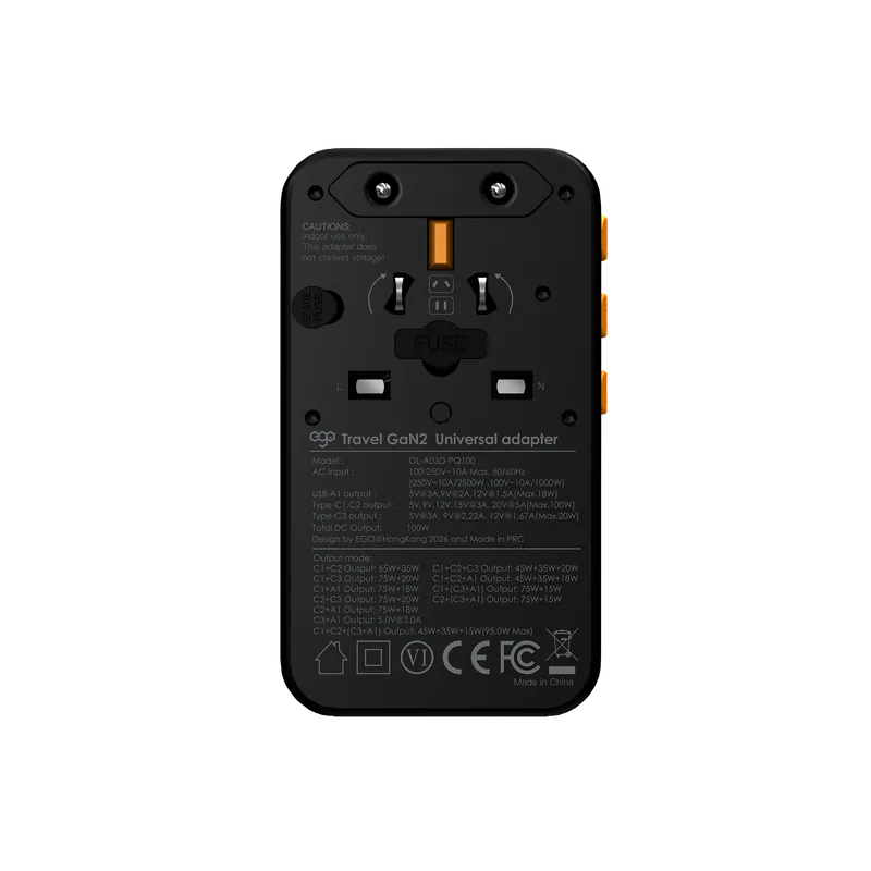 EGO 100W Travel GaN2 4USB 旅行轉換插頭 [香港行貨]