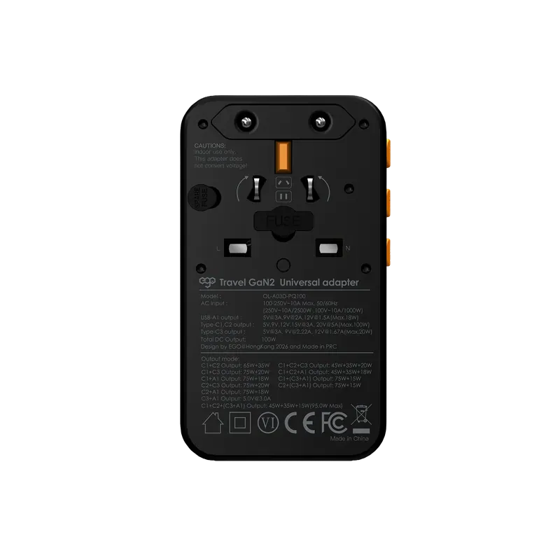 EGO 100W Travel GaN2 4USB 旅行轉換插頭 [香港行貨]