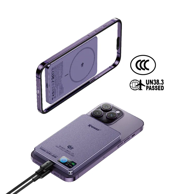 XPower MagFlight10 M17 半固態TFT彩屏顯示 QI2.2 25W/30W 10000mAh 磁吸行動電源 [香港行貨一年保養]