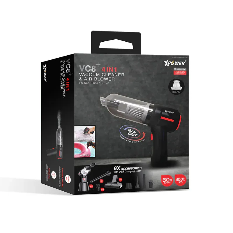 XPower VC8+ 4合1迷你充電吸塵機+電泵+抽真空 [香港行貨]