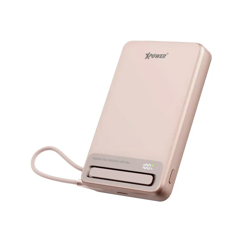 XPower MagNetoPlus Q10 Pro鋁合金10000mAh 45W PD3.0支架內置線及數顯QI2磁吸移動電源 [香港行貨一年保養]