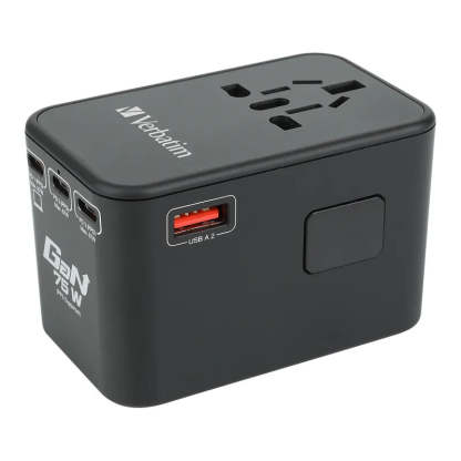 VERBATIM 5 端口 75W PD 3.0 & QC 3.0 GaN 通用旅行轉插 [香港行貨]-DIGIBAL ONLINE