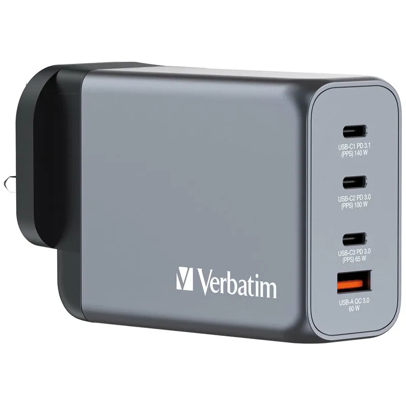 Verbatim 4 Port 240W PD 3.1 & QC 3.0 GaN USB 充電器 [香港行貨]-DIGIBAL ONLINE