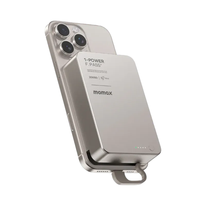 MOMAX 1-Power F.Pass⁺ 20000mAh 磁吸帶線流動電源 (CCC 認證) IP159 [香港行貨]-DIGIBAL ONLINE