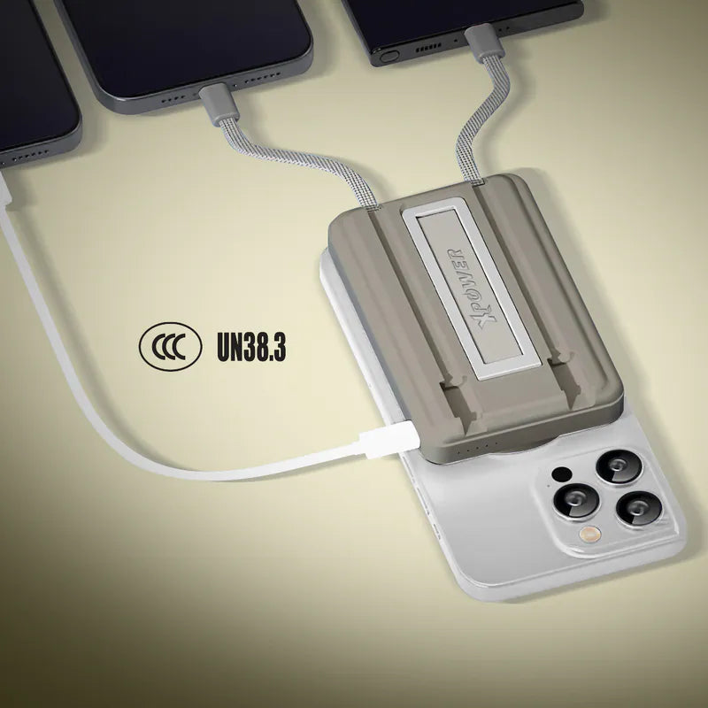 XPower M10R  (3C認證版) 7合1 10000mAh PD 3.0 雙內置線+磁吸無線移動電源連支架 [香港行貨]-DIGIBAL ONLINE