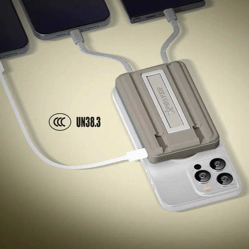 XPower M10R  (3C認證版) 7合1 10000mAh PD 3.0 雙內置線+磁吸無線移動電源連支架 [香港行貨]-DIGIBAL ONLINE