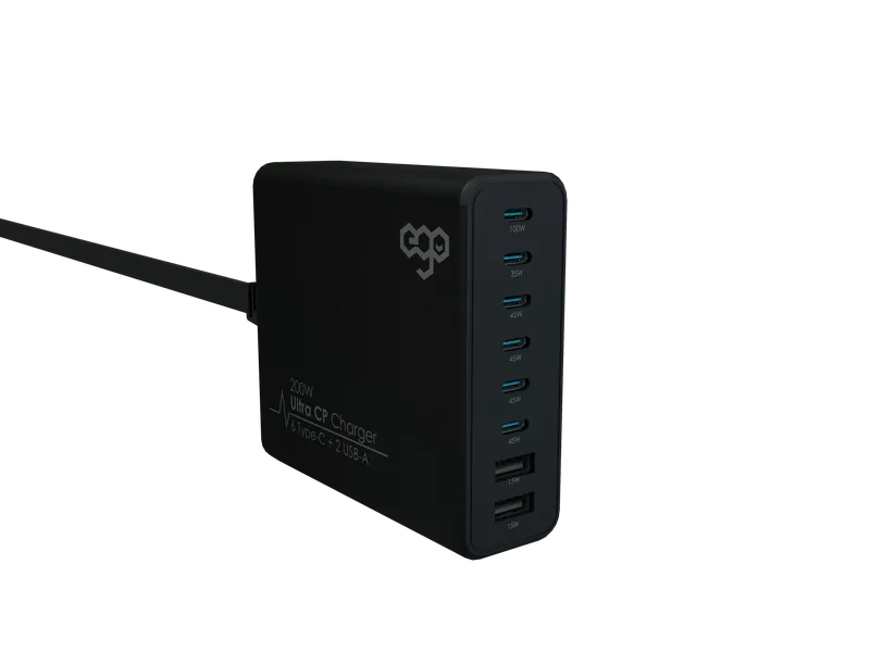 EGO 200W Ultra CP 8USB GaN 充電器 [香港行貨]-DIGIBAL ONLINE