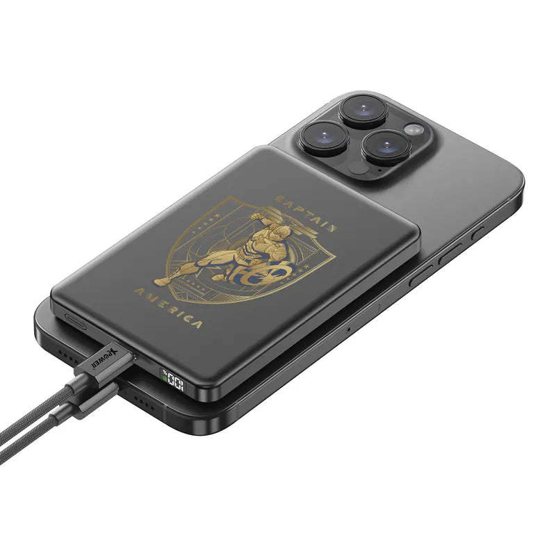 XPOWER M10K 2合1鋁合金數顯10000mAh PD3.0+磁吸無線外置充電器 - 美國隊長系列 [香港行貨]-DIGIBAL ONLINE