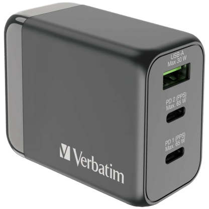 VERBATIM 3 端口 65W PD GaN 旅行充電器 - 66963 [香港行貨]-DIGIBAL ONLINE