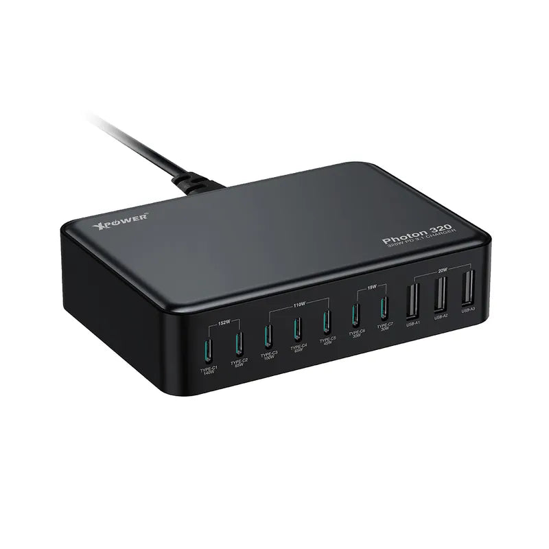 XPower PHOTON320 320W 10 合 1 PD3.1/PPS 桌上型快速充電器 [香港行貨]-DIGIBAL ONLINE