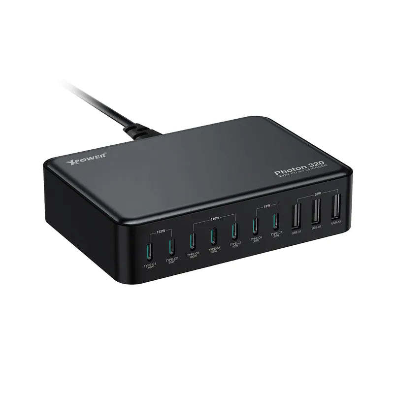 XPower PHOTON320 320W 10 合 1 PD3.1/PPS 桌上型快速充電器 [香港行貨]-DIGIBAL ONLINE