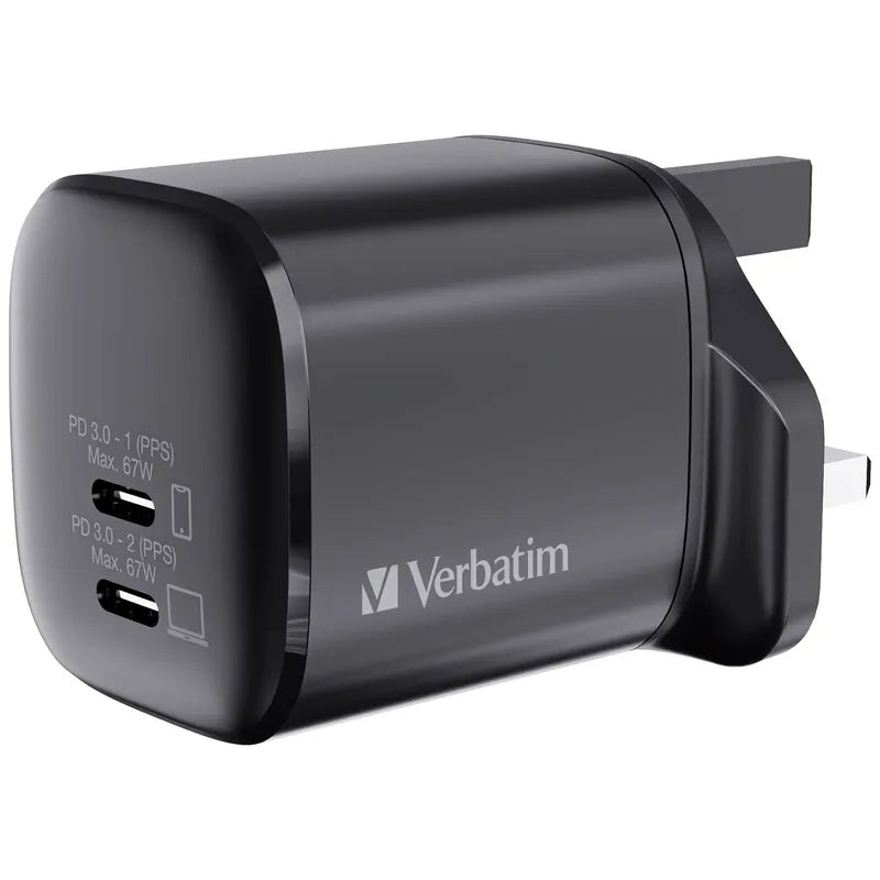 Verbatim 67W - 2 Port PD 3.0 GaN 充電器 [香港行貨] - 66882-DIGIBAL ONLINE