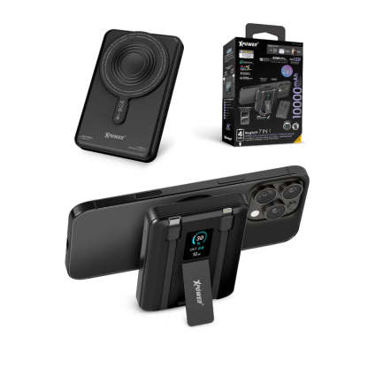 XPower MagSwift 10000mAh  7合1多功能數顯 Type-C PD/Lightning雙內置線+磁吸PD3.0無線移動電源 - [香港行貨]-DIGIBAL ONLINE