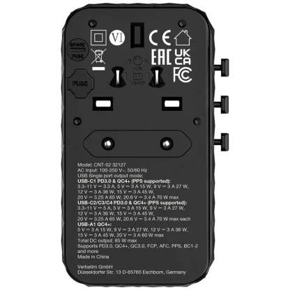 Verbatim Charge 'n' Travel Diamond 85W 通用旅行轉插連伸縮充電線 (CNT-02) - 32127  [香港行貨]-DIGIBAL ONLINE