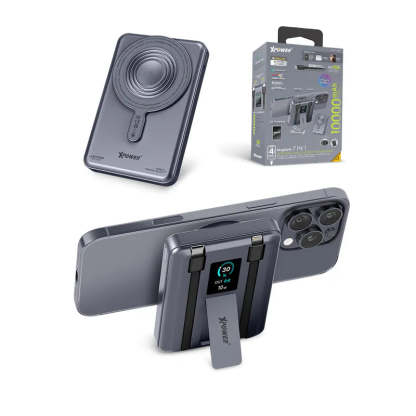 XPower MagSwift 10000mAh  7合1多功能數顯 Type-C PD/Lightning雙內置線+磁吸PD3.0無線移動電源 - [香港行貨]-DIGIBAL ONLINE