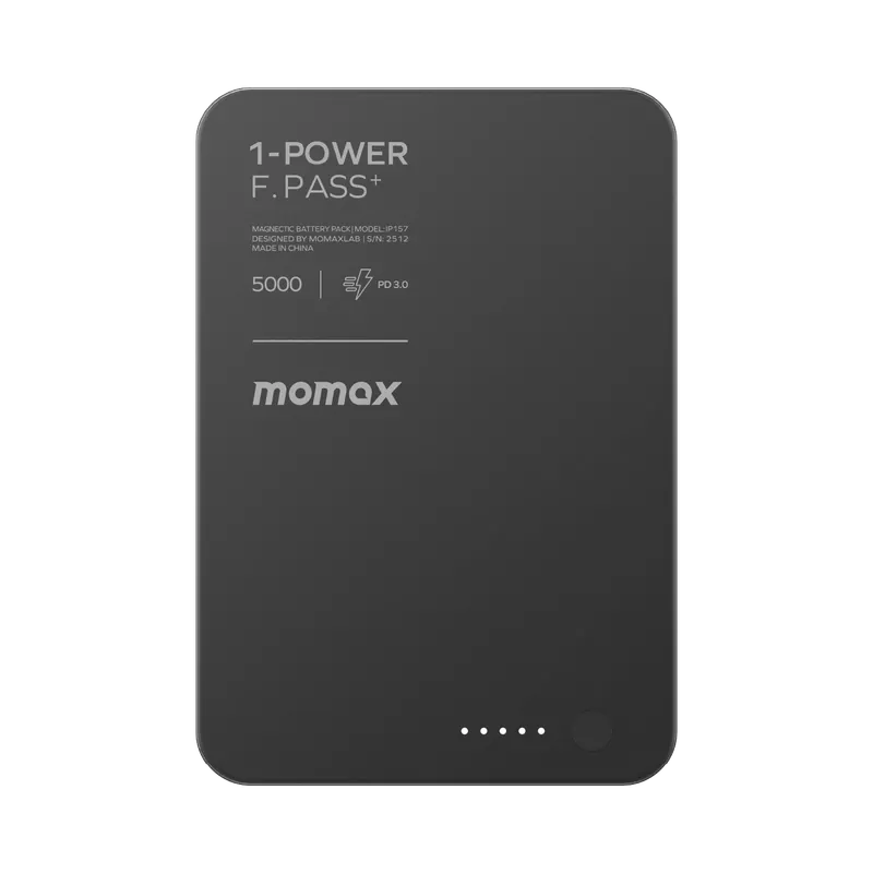 Momax 1-Power F.Pass+ 5000mAh 磁力帶線流動電源 (CCC 認證) IP157 [香港行貨]-DIGIBAL ONLINE