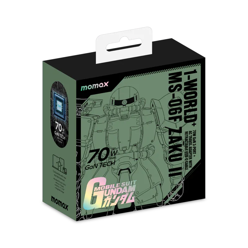 Momax x Gundam 1-World+ 70W GaN 伸縮充電線旅行插座 (MS06 渣古II) UA18UKGDG-DIGIBAL ONLINE