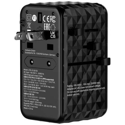 VERBATIM GaN III 140W 通用旅行轉插 - 32125 [香港行貨]-DIGIBAL ONLINE