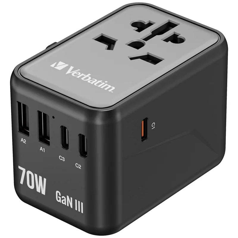 VERBATIM GaN III 70W 通用旅行轉插 [香港行貨]-DIGIBAL ONLINE