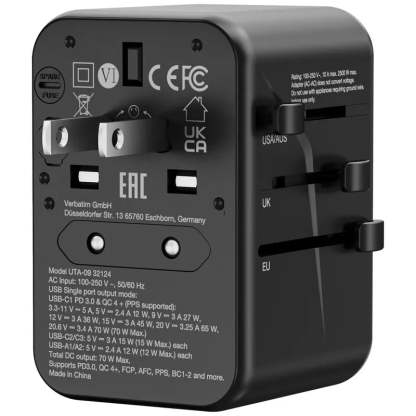 VERBATIM GaN III 70W 通用旅行轉插 [香港行貨]-DIGIBAL ONLINE