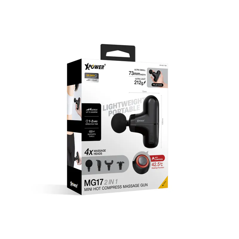 XPower MG17全球最細2合1超迷你熱敷按摩槍 [香港行貨]-DIGIBAL ONLINE