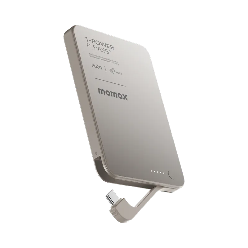 Momax 1-Power F.Pass+ 5000mAh 磁力帶線流動電源 (CCC 認證) IP157 [香港行貨]-DIGIBAL ONLINE