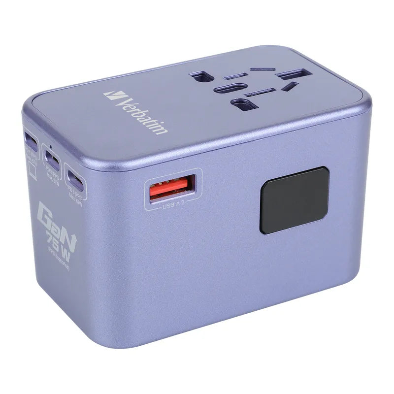 VERBATIM 5 端口 75W PD 3.0 & QC 3.0 GaN 通用旅行轉插 [香港行貨]-DIGIBAL ONLINE