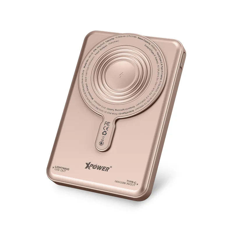 XPower MagSwift 10000mAh  7合1多功能數顯 Type-C PD/Lightning雙內置線+磁吸PD3.0無線移動電源 - [香港行貨]-DIGIBAL ONLINE