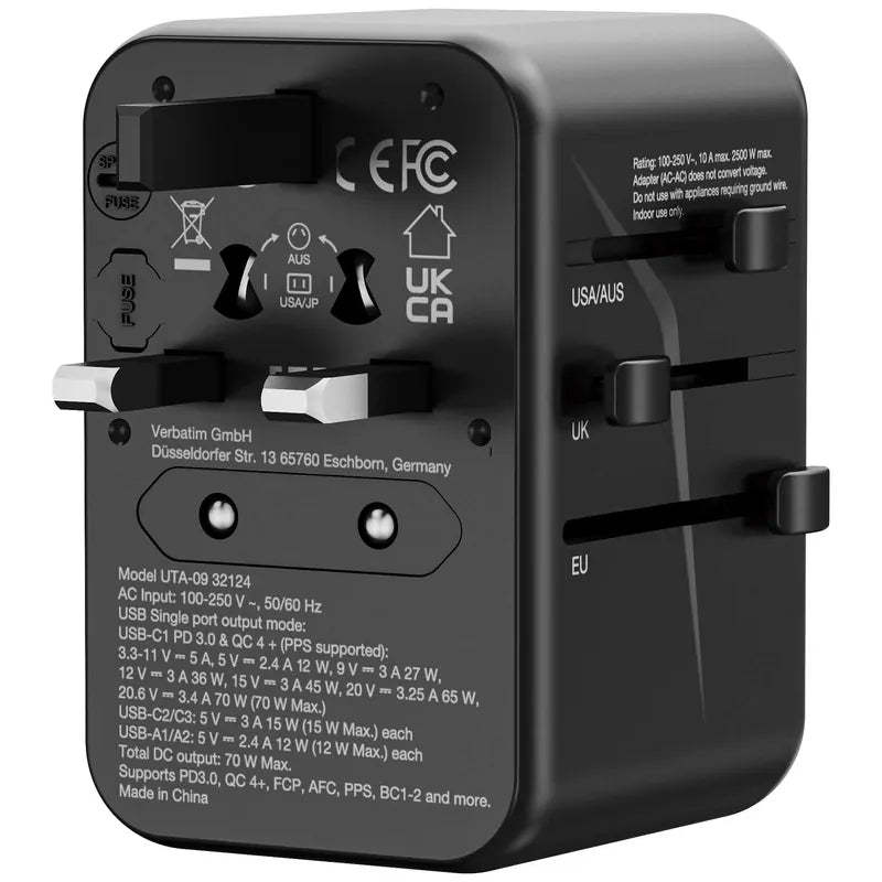 VERBATIM GaN III 70W 通用旅行轉插 [香港行貨]-DIGIBAL ONLINE