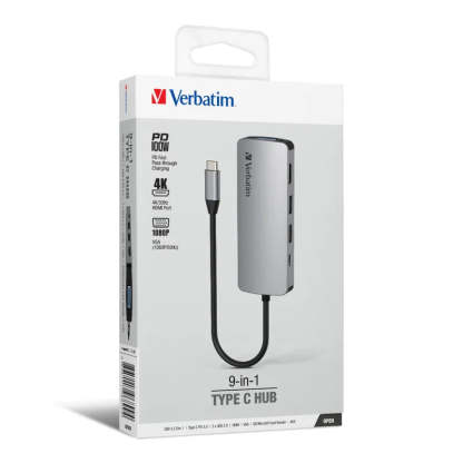VERBATIM 9 合 1 Type C 功課擴展器 - 66899 [香港行貨]-DIGIBAL ONLINE