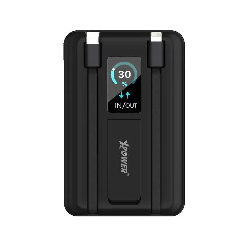 XPower MagSwift 10000mAh  7合1多功能數顯 Type-C PD/Lightning雙內置線+磁吸PD3.0無線移動電源 - [香港行貨]-DIGIBAL ONLINE