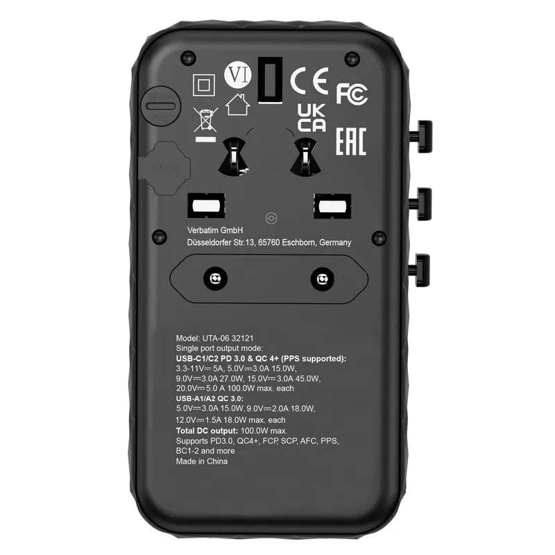 VERBATIM GaN III 100W 通用旅行轉插 [香港行貨]-DIGIBAL ONLINE