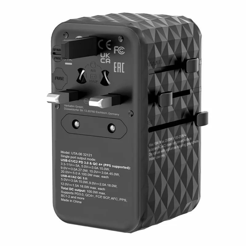 VERBATIM GaN III 100W 通用旅行轉插 [香港行貨]-DIGIBAL ONLINE