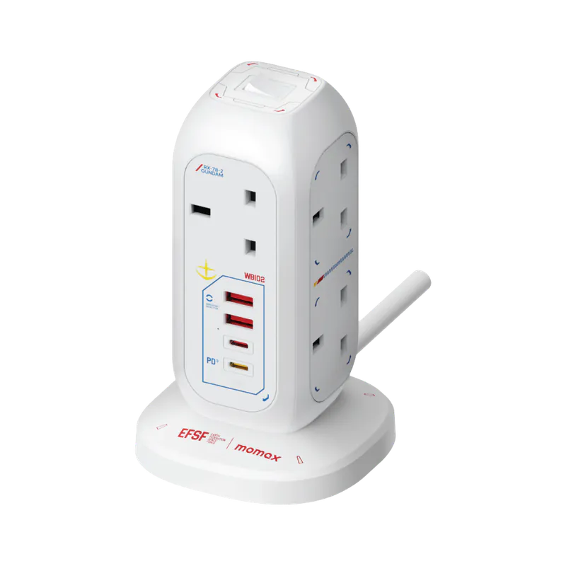 Momax x Gundam ONEPLUG PD20W 2A2C 7位USB拖板 [香港行貨]-DIGIBAL ONLINE