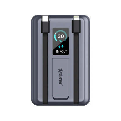 XPower MagSwift 10000mAh  7合1多功能數顯 Type-C PD/Lightning雙內置線+磁吸PD3.0無線移動電源 - [香港行貨]-DIGIBAL ONLINE